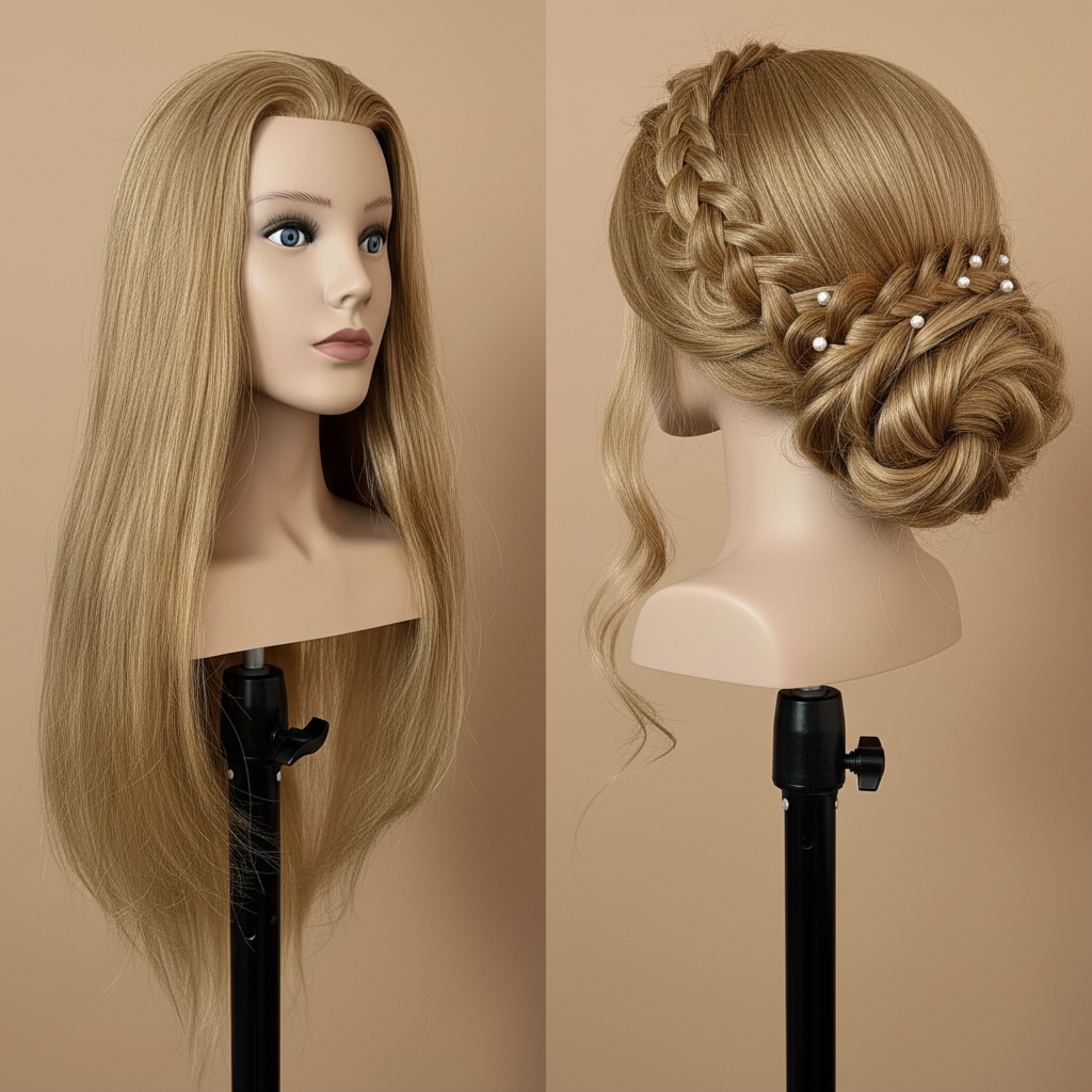 مانيكان شعر طبيعي 100% أوروبي بسعر أقل من 1000 ريال.